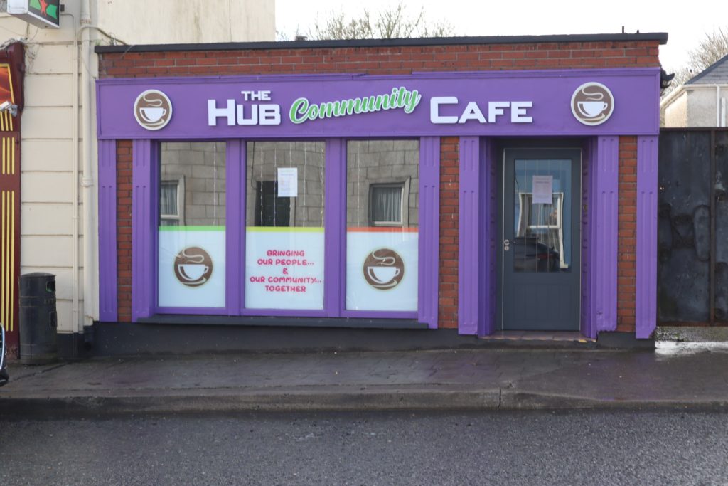 The Hub Community Café shop front in Strokestown.
